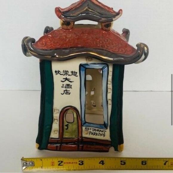 Blue Sky Pottery sculpture cottage Asian Restaurant figurine rare - Picture 7 of 7